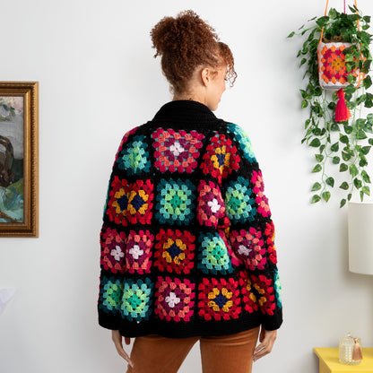 Red Heart Cozy Crochet Granny Cardigan Pattern | gift, colors, shades