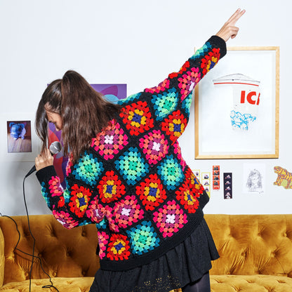 Red Heart Cozy Crochet Granny Cardigan Pattern | gift, colors, shades