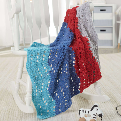 Red Heart One-Ball Gentle Ripple Crochet Baby Blanket Pattern | gifts, Easy