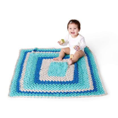 Red Heart Easy-Go-Round Crochet Blanket Pattern | chain spaces, gift