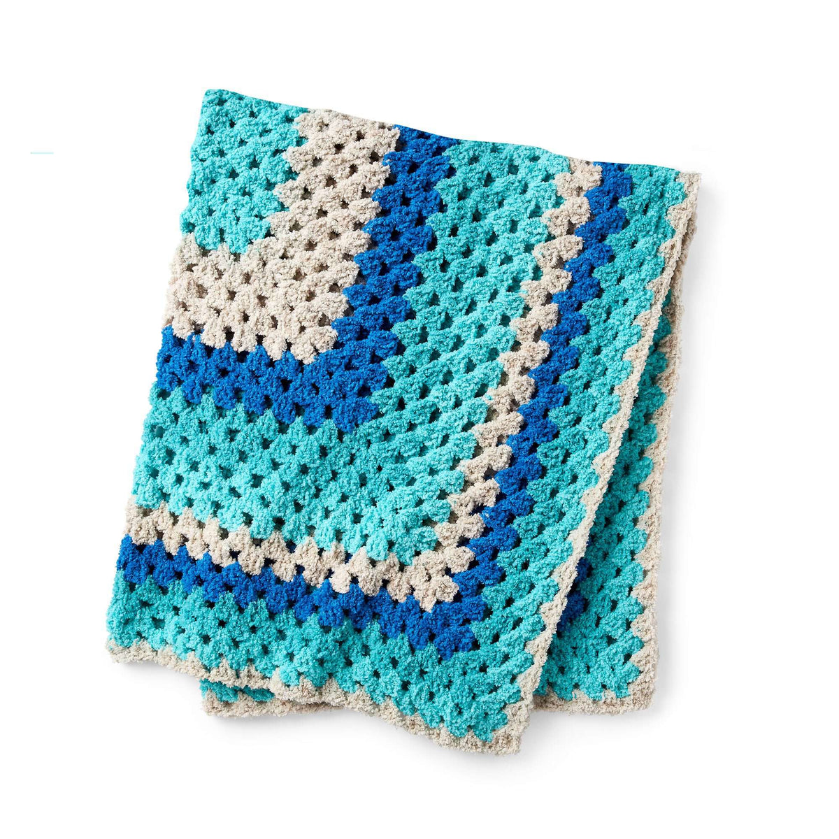 Red Heart Easy-Go-Round Crochet Blanket Pattern | chain spaces, gift