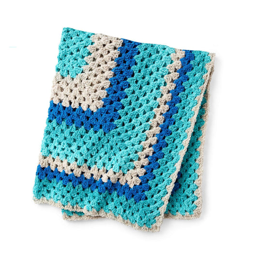 Red Heart Easy-Go-Round Crochet Blanket Pattern | chain spaces, gift