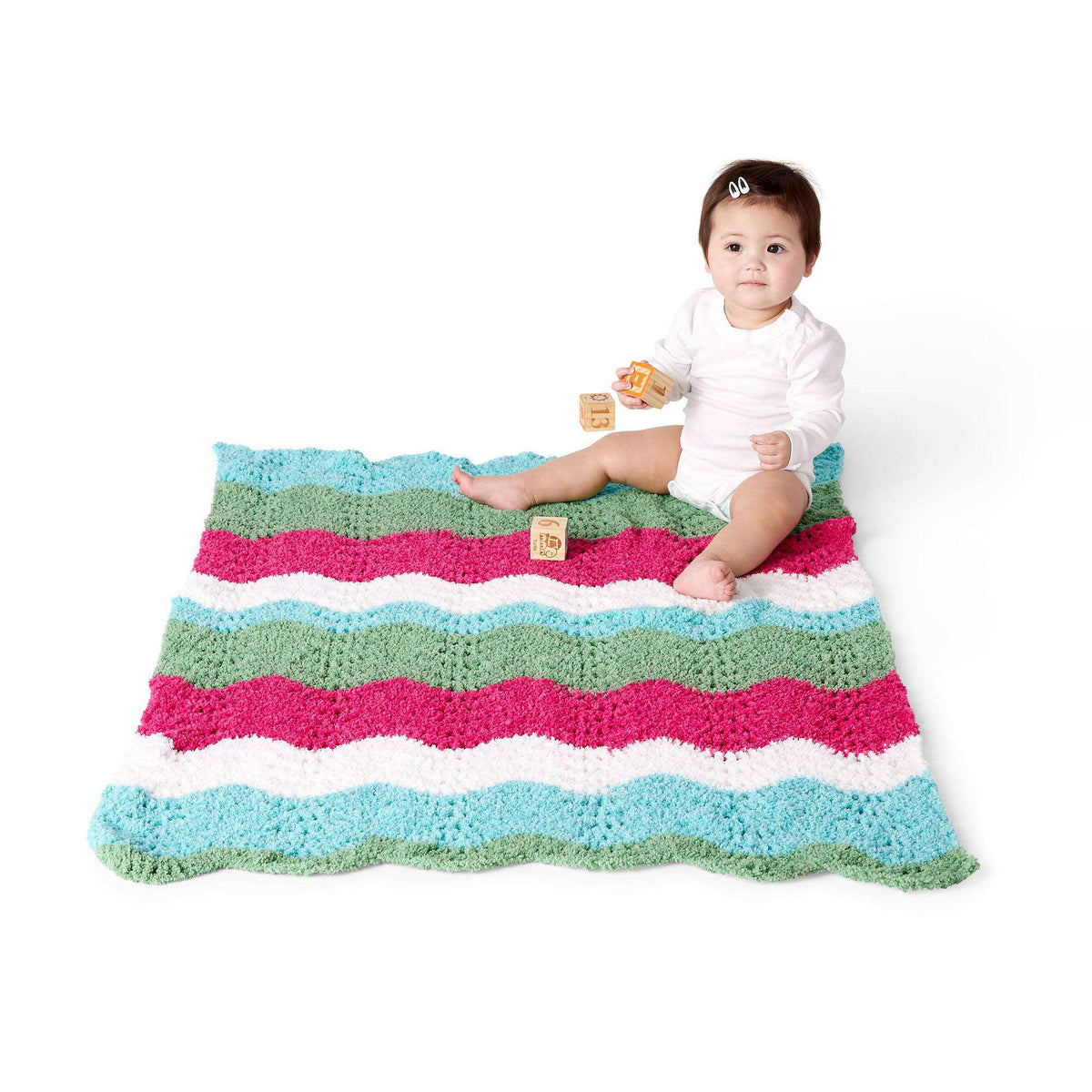 Red Heart Wavy Stripes Crochet Blanket Pattern | colorwork, gift, nursery