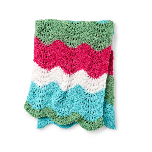 Red Heart Wavy Stripes Crochet Blanket Pattern | colorwork, gift, nursery