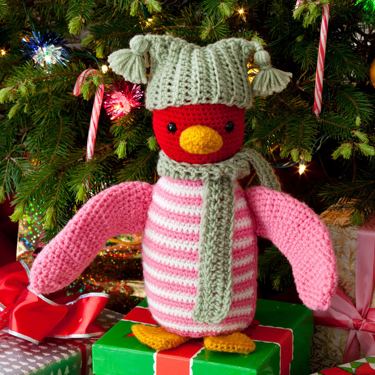 Red Heart Crochet Huggable Penguin Pattern | holiday, gift, colors