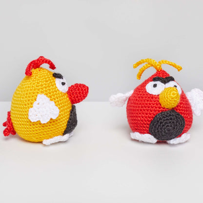 Red Heart Benedict and Bertie Crochet Bird Pattern | shelf, desk, colors