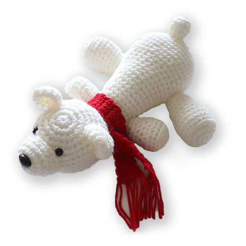 Red Heart Crochet Polar Bear Buddy Pattern | Super Saver, gift, toys