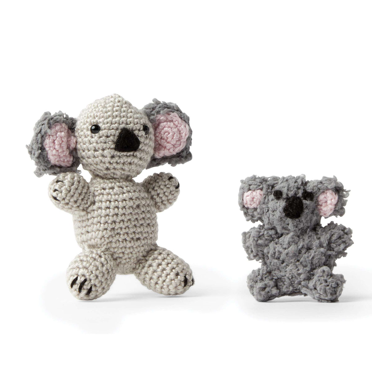 Red Heart Crochet Amigurumi Textures Mother and Baby Koala Bears Pattern | gift, furry