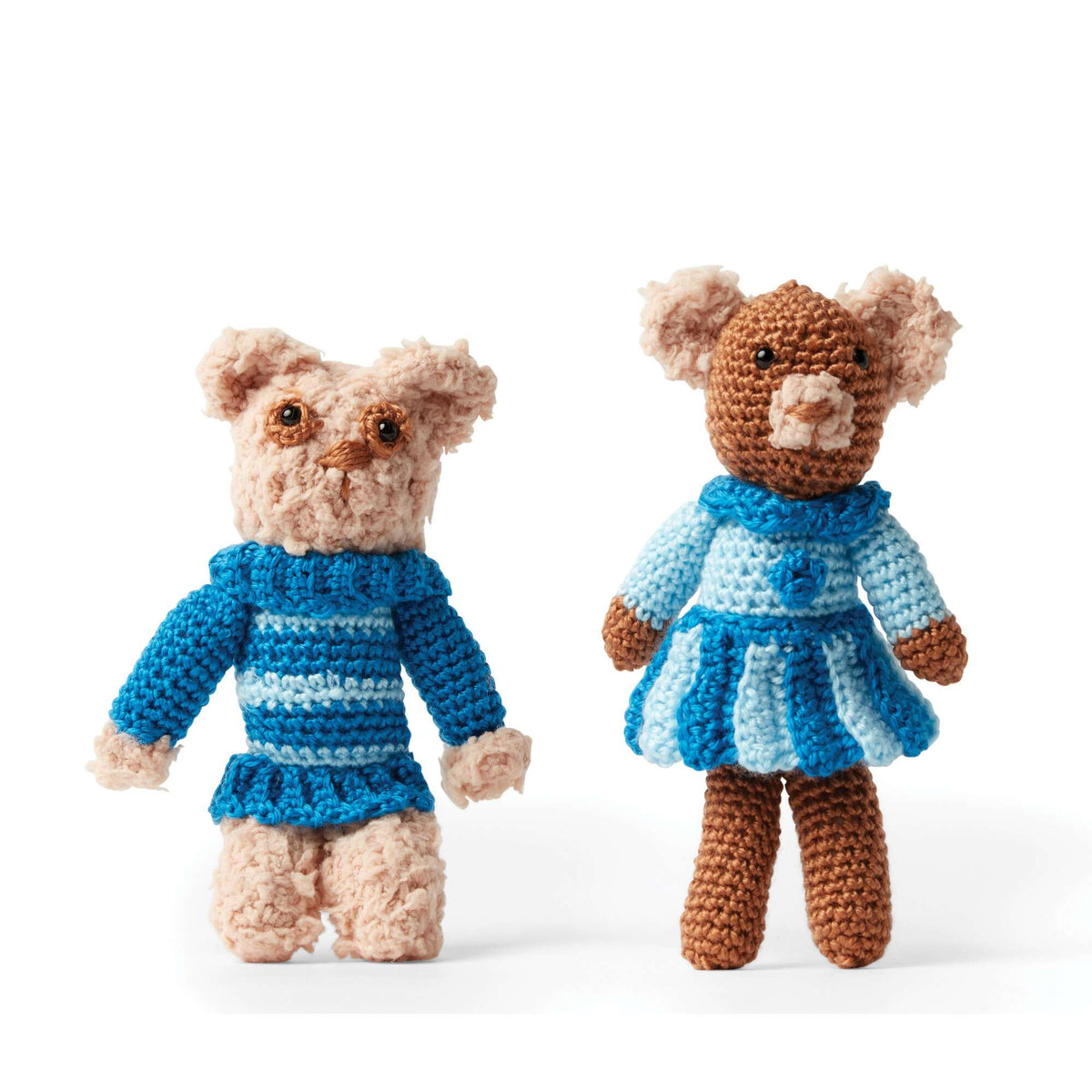 Red Heart Crochet Amigurumi Brother and Sister Bears Pattern | rounds, toys