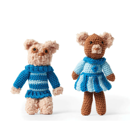 Red Heart Crochet Amigurumi Brother and Sister Bears Pattern | rounds, toys