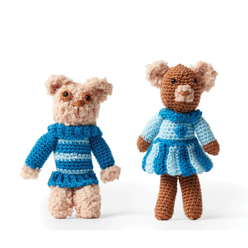 Red Heart Crochet Amigurumi Brother and Sister Bears Pattern | rounds, toys
