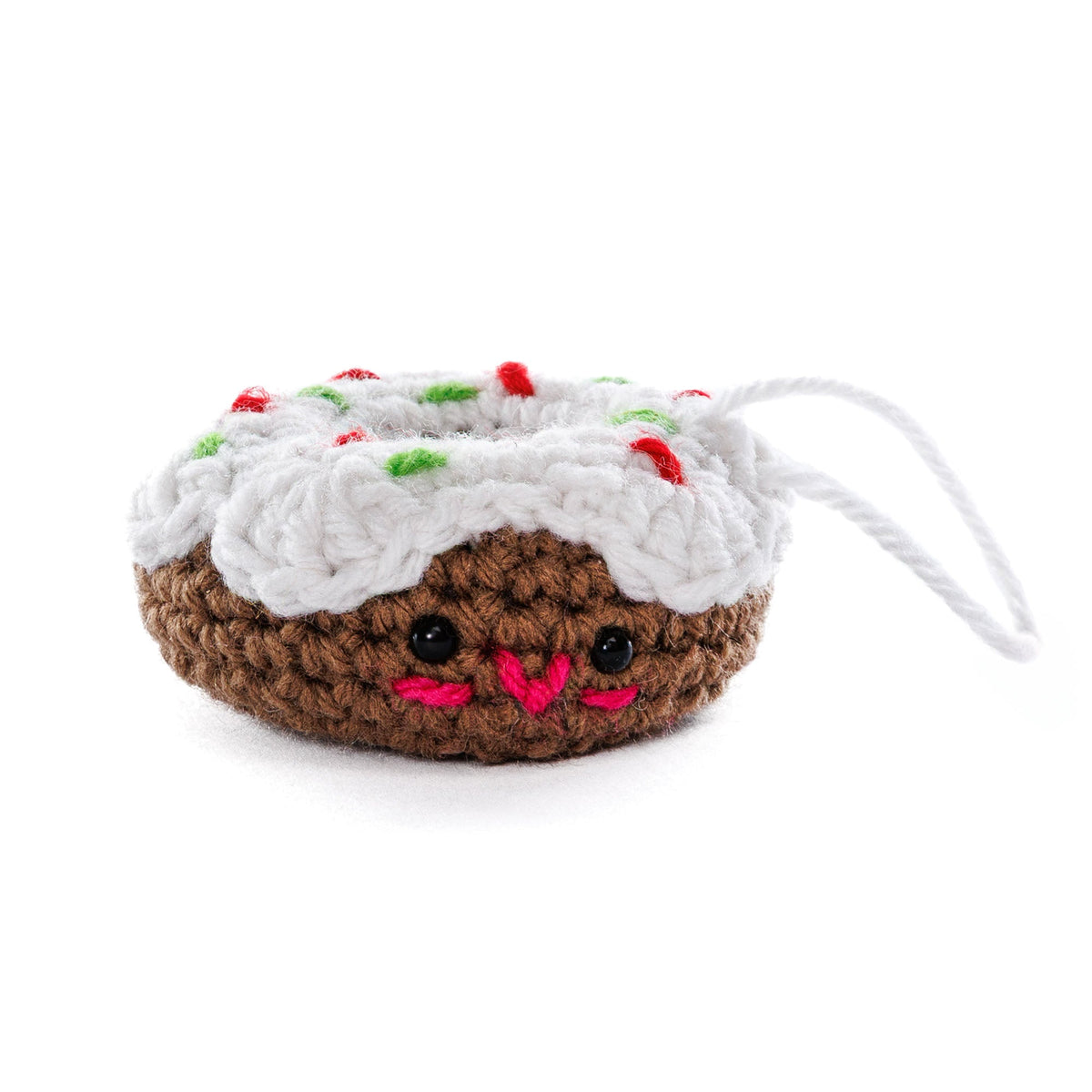 Red Heart Crochet Dolly Donut Amigurumi Pattern | increases, sewn on, gift