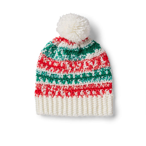 Red Heart Easy Crochet Gifting Hat Pattern | ribbing, Fair Isle, back loop