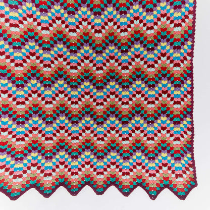 Red Heart Crochet Throw-back Granny Chevron Pattern | colors, shades