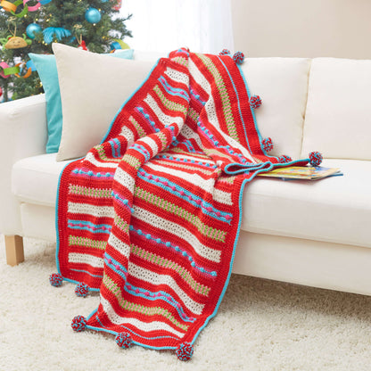 Red Heart Crochet Christmas Morning Striped Throw Pattern | gifts, colors