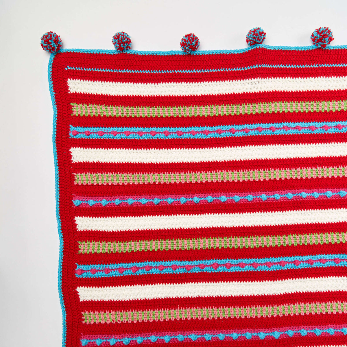 Red Heart Crochet Christmas Morning Striped Throw Pattern | gifts, colors