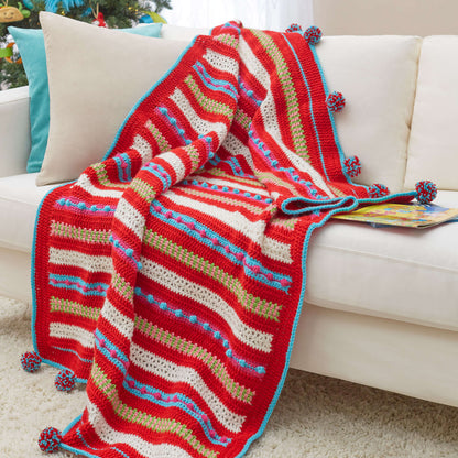 Red Heart Crochet Christmas Morning Striped Throw Pattern | gifts, colors