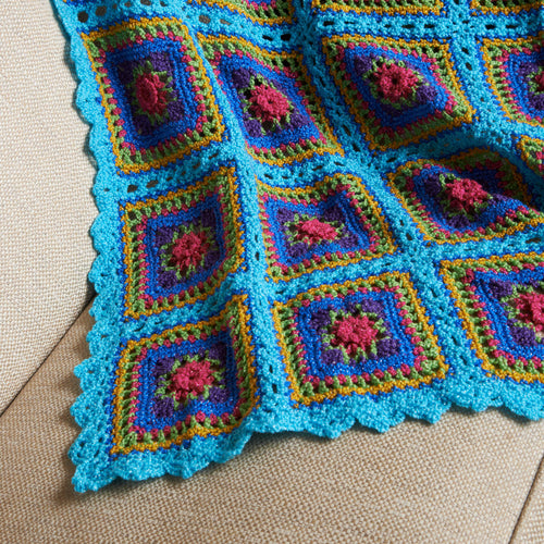 Red Heart Crochet Festive Squares Throw Pattern | sewing, holiday, colors