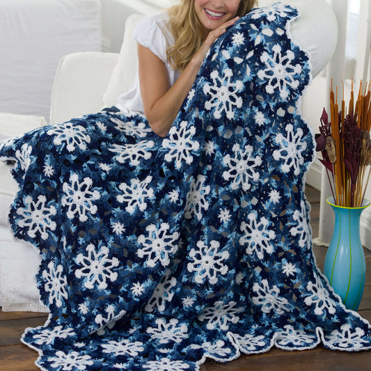 Red Heart Crochet Dusty Snowflake Throw Pattern | winter, colors, shades