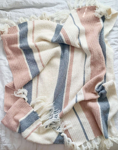 Red Heart Herringbone Mixed Stripes Crochet Throw Pattern | gift, colors