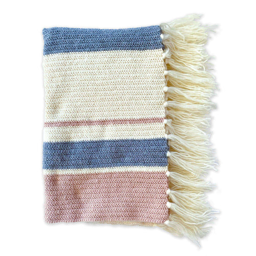 Red Heart Herringbone Mixed Stripes Crochet Throw Pattern | gift, colors