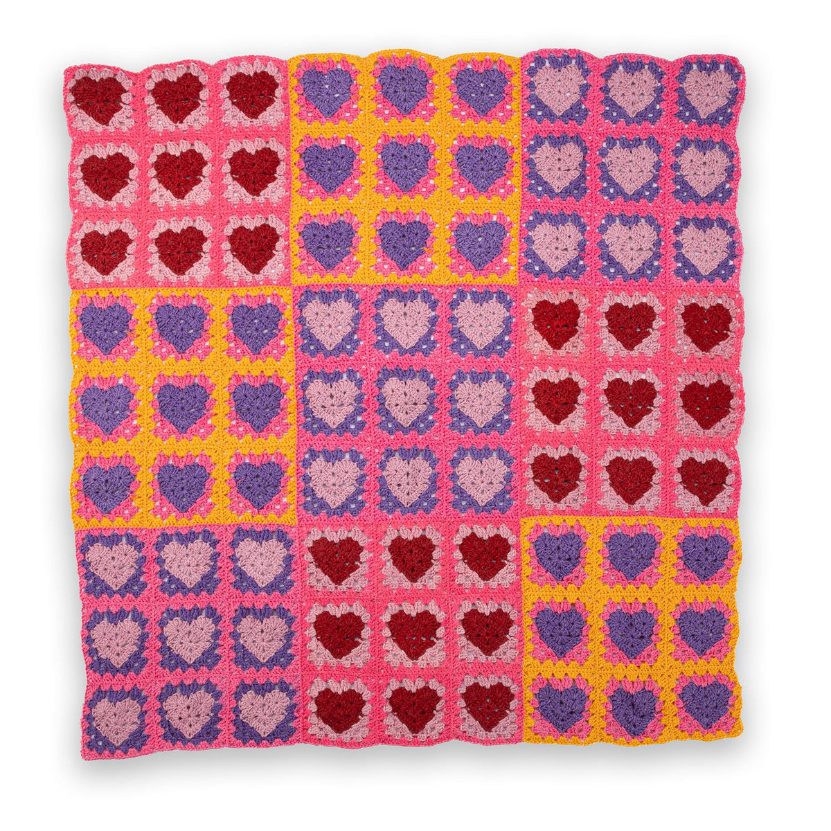 Red Heart Crochet Lots ’O Love Blanket Pattern | colorwork, gift, motifs