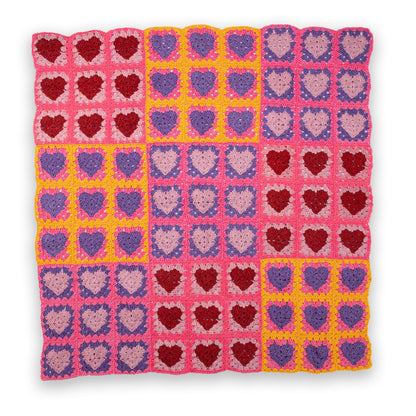 Red Heart Crochet Lots ’O Love Blanket Pattern | colorwork, gift, motifs