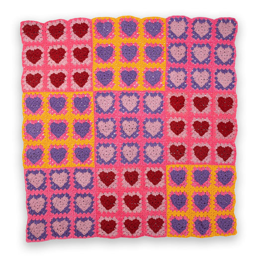 Red Heart Crochet Lots ’O Love Blanket Pattern | colorwork, gift, motifs