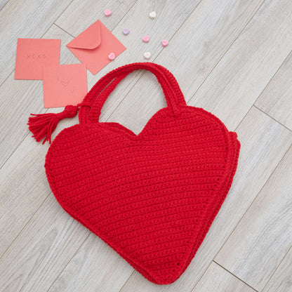 Red Heart Crochet Heart Tote Bag Pattern | Super Saver, gift, Bags/Purses