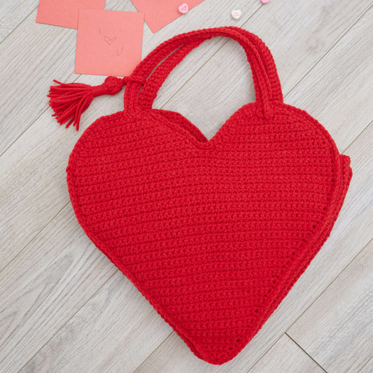 Red Heart Crochet Heart Tote Bag Pattern | Super Saver, gift, Bags/Purses