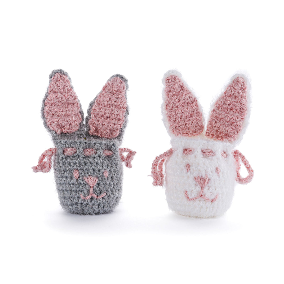 Red Heart Crochet Bunny Treat Bag Pattern | sewn on, rows, gift