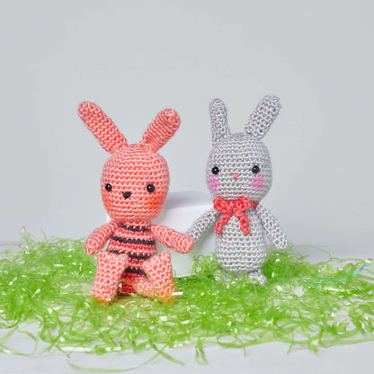 Red Heart Beatrice & Basil Crochet Bunnies Pattern | gift, shelf, desk