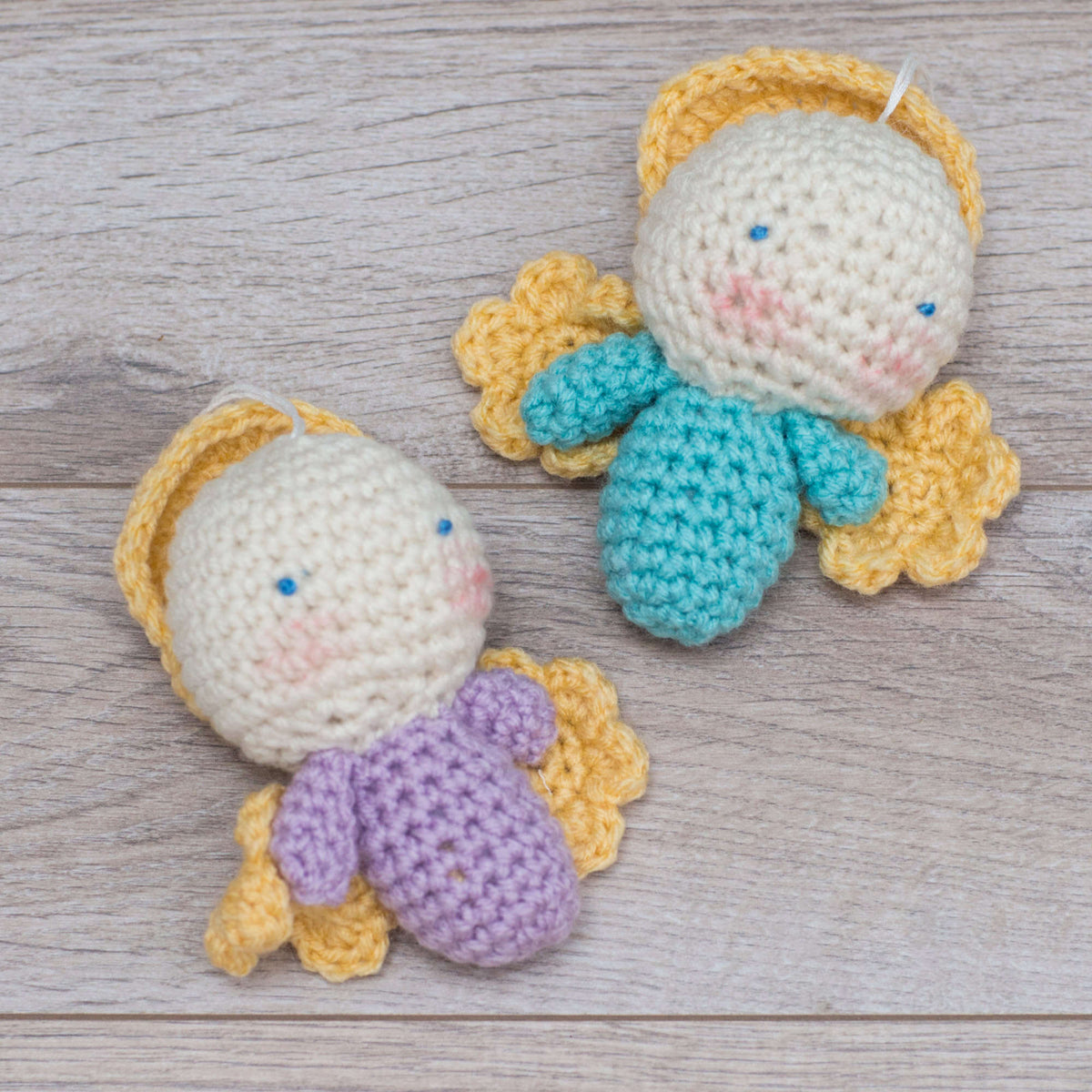Red Heart Crochet Amigurumi Angel Ornaments Pattern | package tie-on, Décor