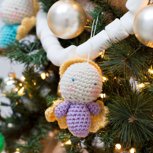 Red Heart Crochet Amigurumi Angel Ornaments Pattern | package tie-on, Décor