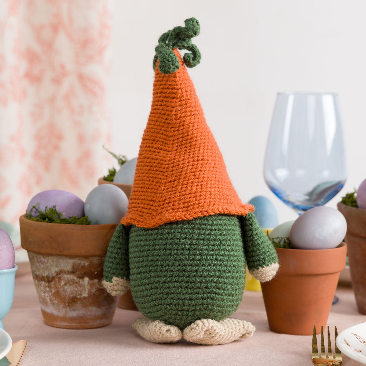 Red Heart Crochet Carrot Gnome Pattern | increases, rounds, Super Saver