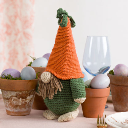 Red Heart Crochet Carrot Gnome Pattern | increases, rounds, Super Saver