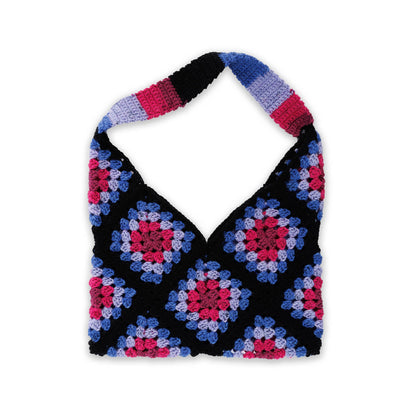 Red Heart Crochet Granny Square Serenity Bag Pattern | slip stitch, colors