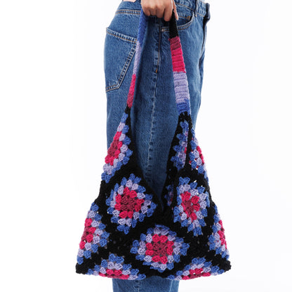 Red Heart Crochet Granny Square Serenity Bag Pattern | slip stitch, colors