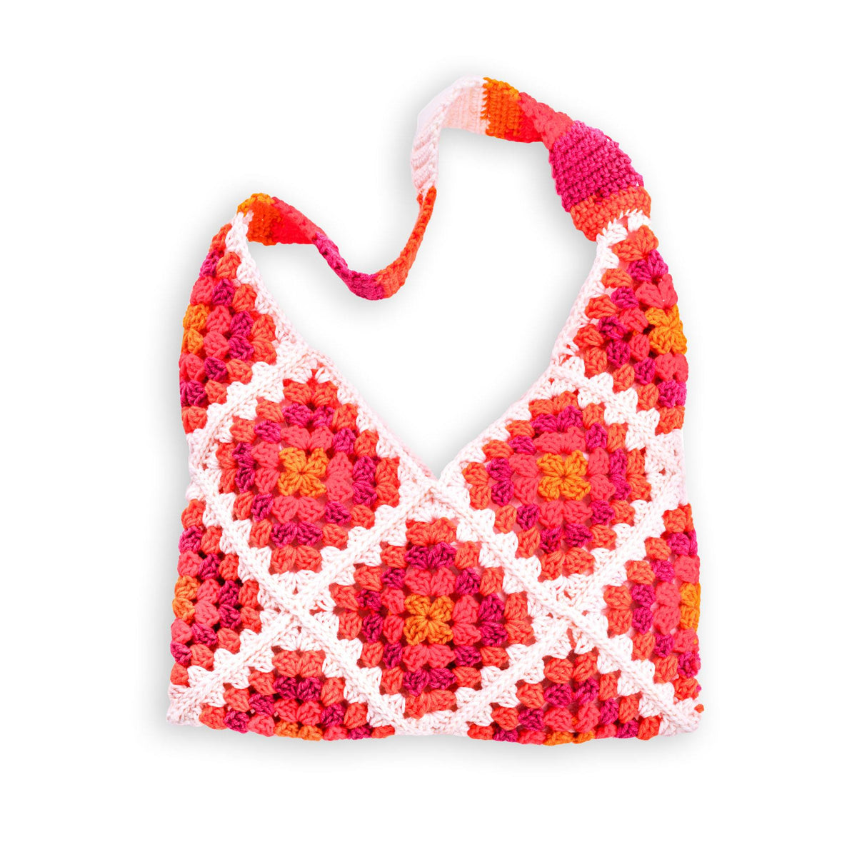 Red Heart Crochet Granny Square Serenity Bag Pattern | slip stitch, colors