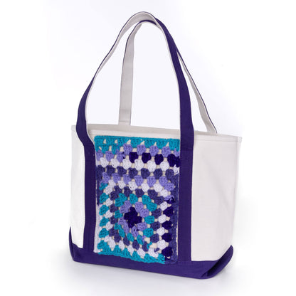 Red Heart Crochet Granny Stitch Upcycled Tote Pattern | motifs, upcycling