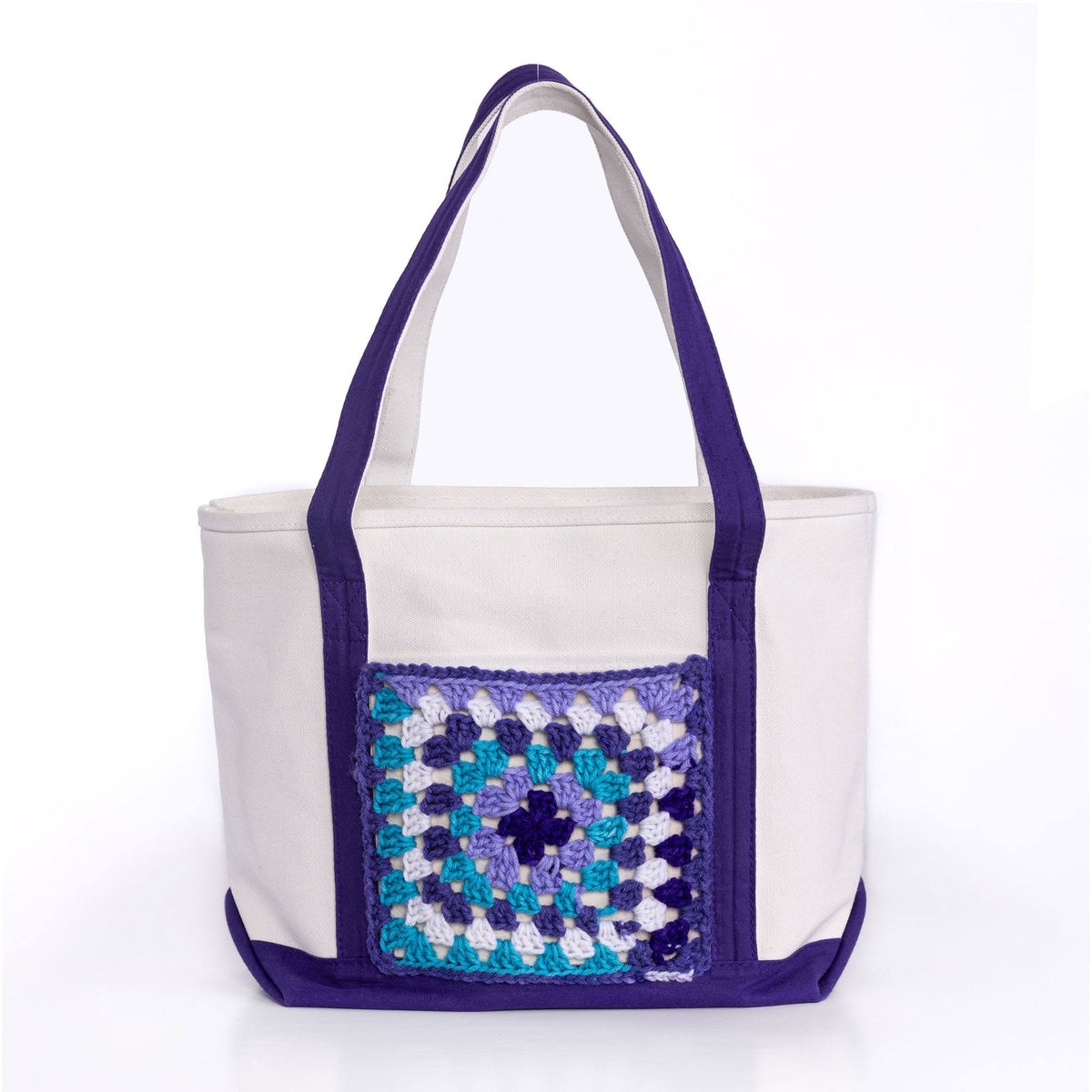 Red Heart Crochet Granny Stitch Upcycled Tote Pattern | motifs, upcycling