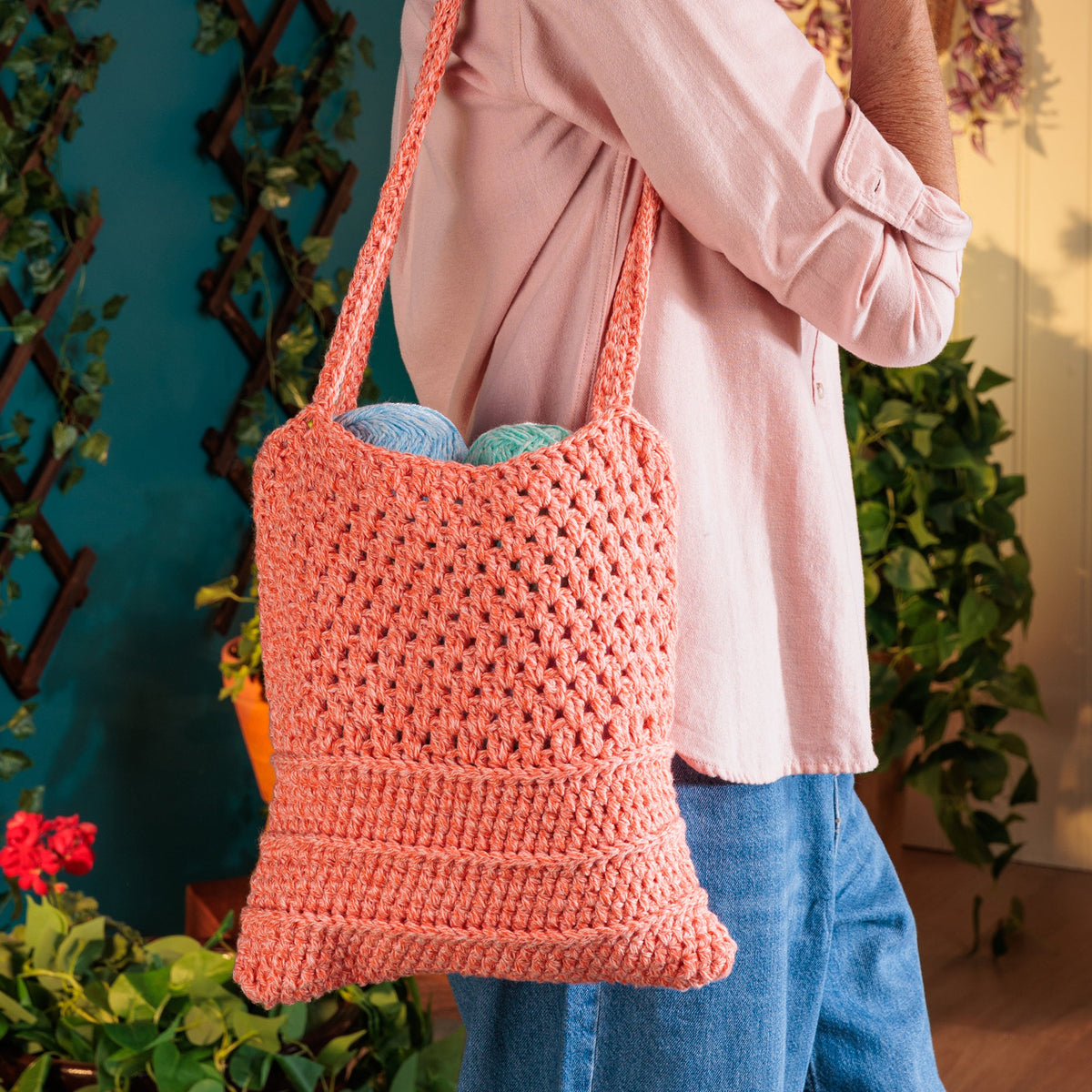 Red Heart Tote-ally Crochet Bag Pattern | Cotton Breeze, Bags/Purses