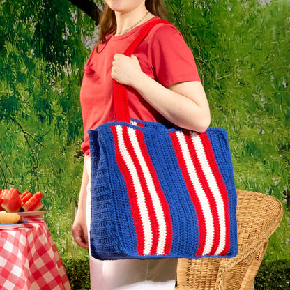 Red Heart Beachside Stripes Crochet Bag Pattern | beach, shades