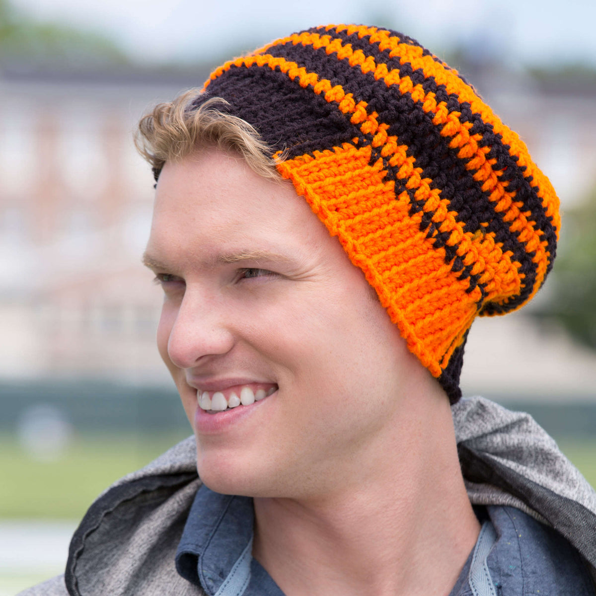 Red Heart Crochet Fired Up! Slouchy Beanies Pattern | self-striping, colors