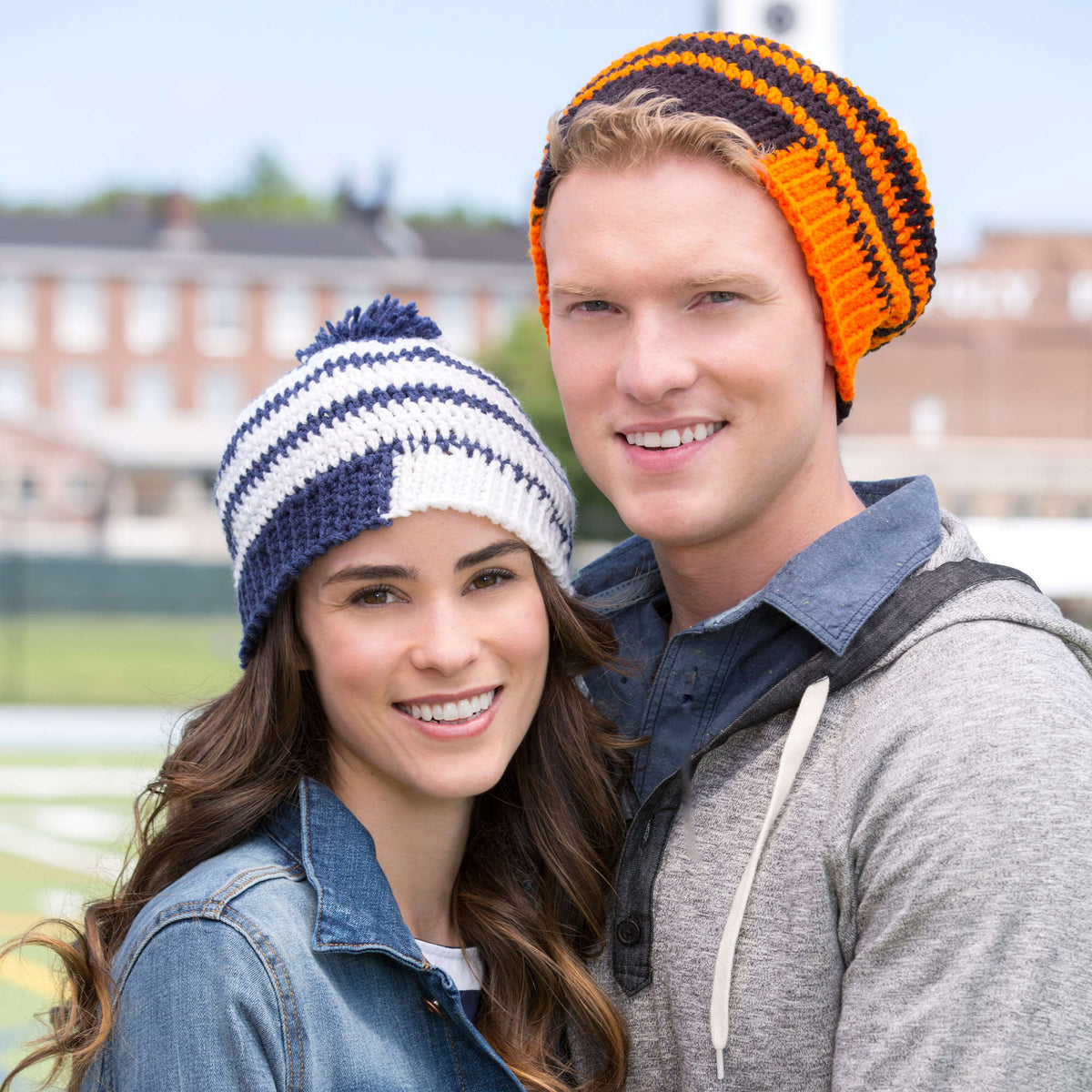 Red Heart Crochet Fired Up! Slouchy Beanies Pattern | self-striping, colors