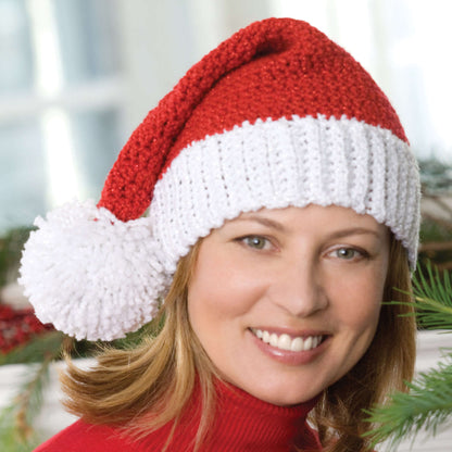 Red Heart Crochet Santa Hat Pattern | Holiday, gift, shades