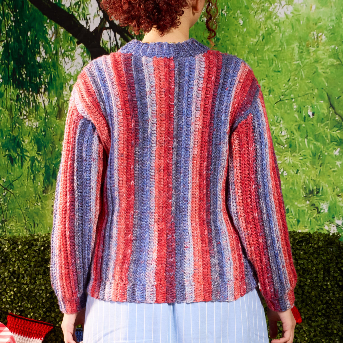 Red Heart Sizzling Stripes Crochet Pullover Pattern | ribbed, gift, colors