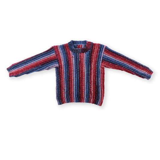 Red Heart Sizzling Stripes Crochet Pullover Pattern | ribbed, gift, colors