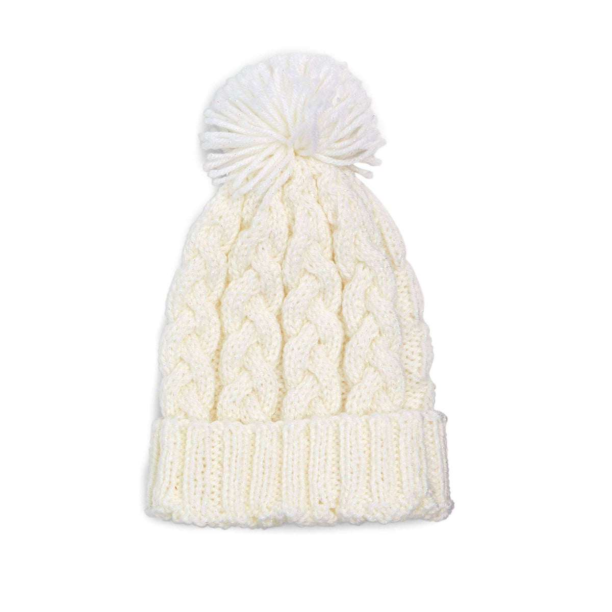 Red Heart Braided Cable Knit Hat Pattern | stocking stitch, ribbed, Hats