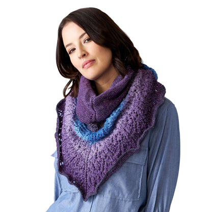 Red Heart Sparkling Lace Knit Shawl Pattern | stocking stitch, Roll